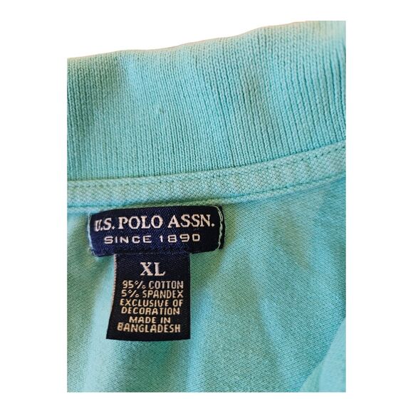U.S. Polo Assn. XL Turquoise Collar Short Sleeve Shirt - Picture 3 of 8